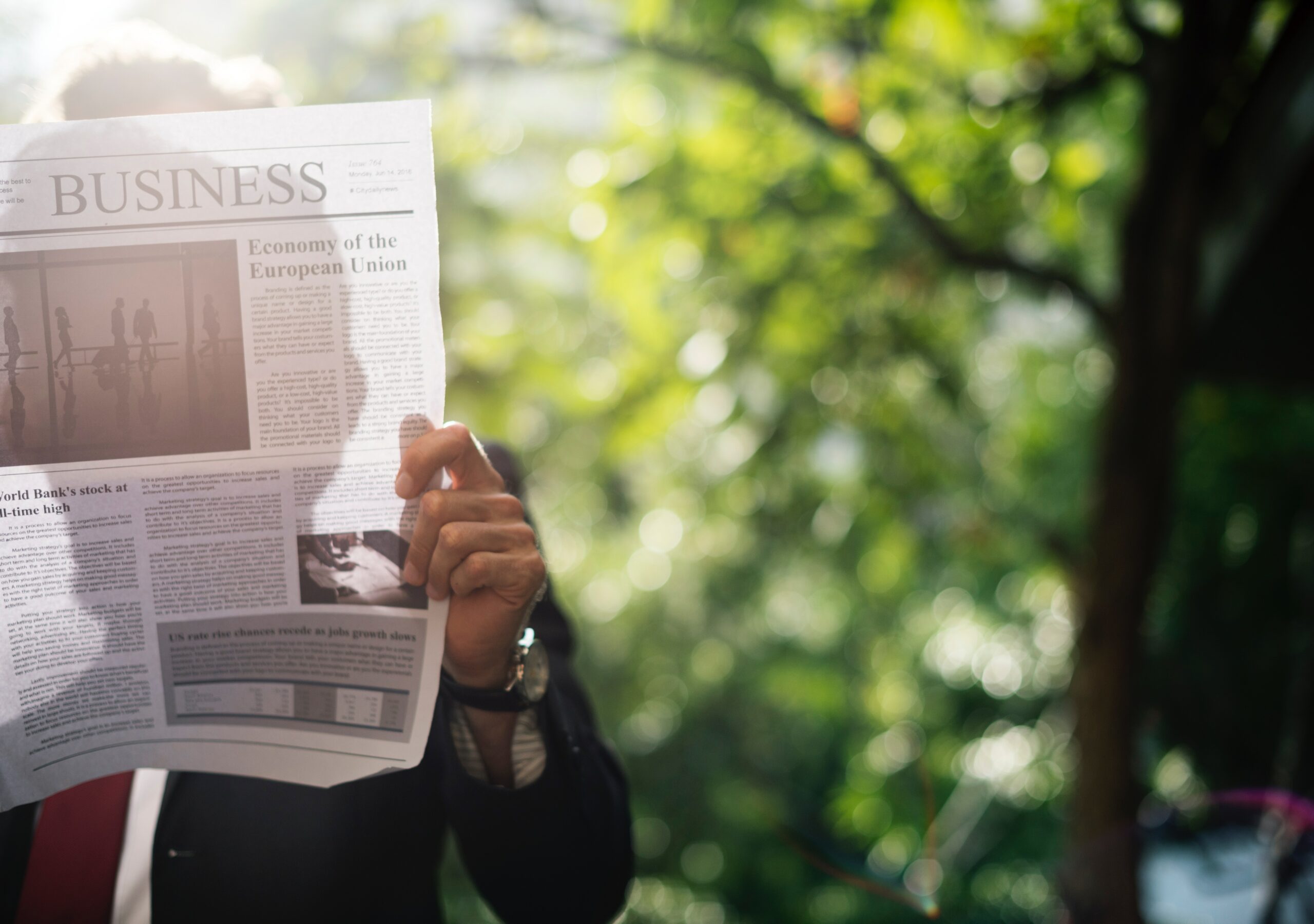 reading the news