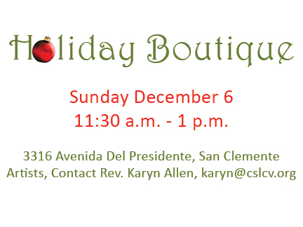 Holiday Boutique CALENDAR